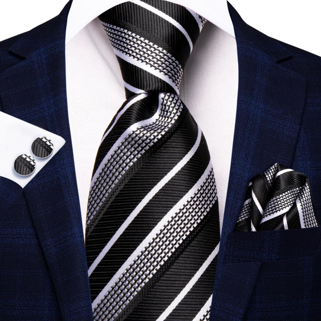 Hi-Tie Peacock Blue Novelty Design Silk Wedding Tie For Men
