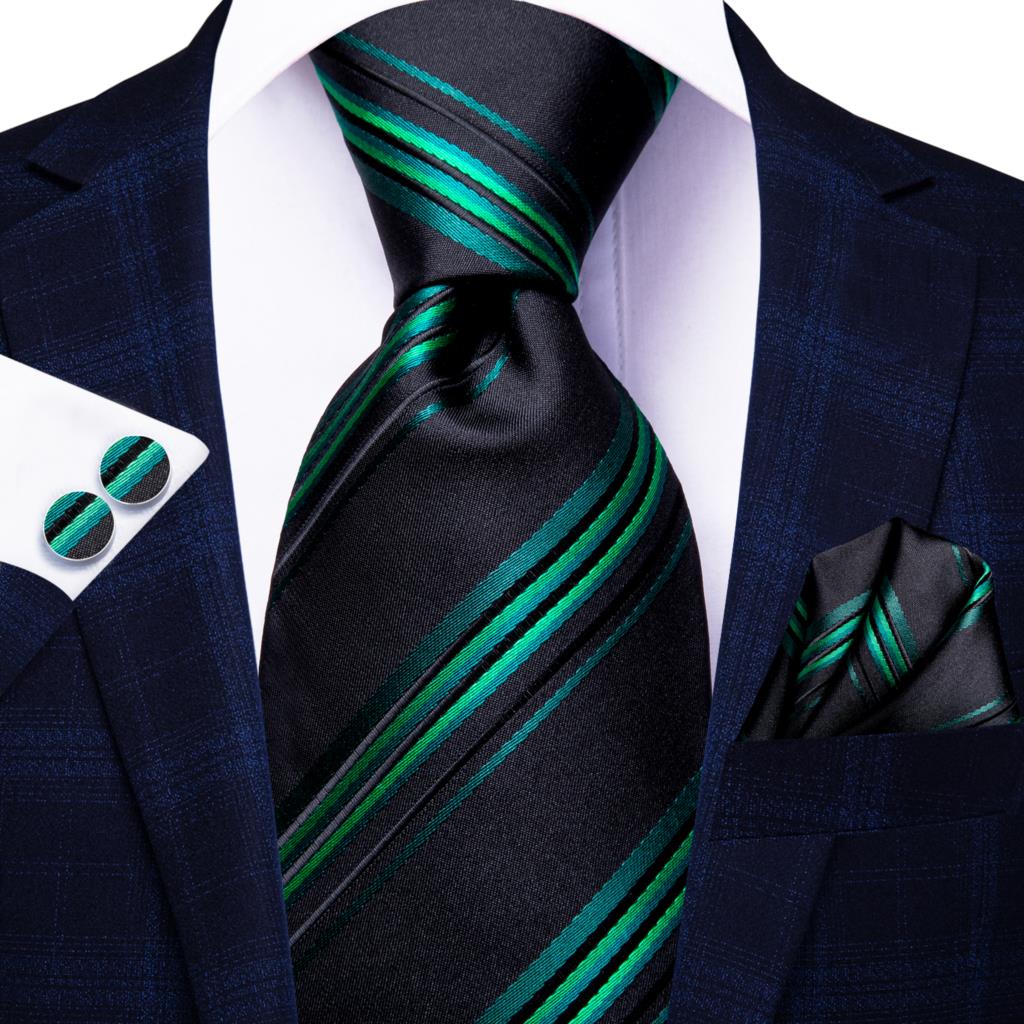 Hi-Tie Peacock Blue Novelty Design Silk Wedding Tie For Men