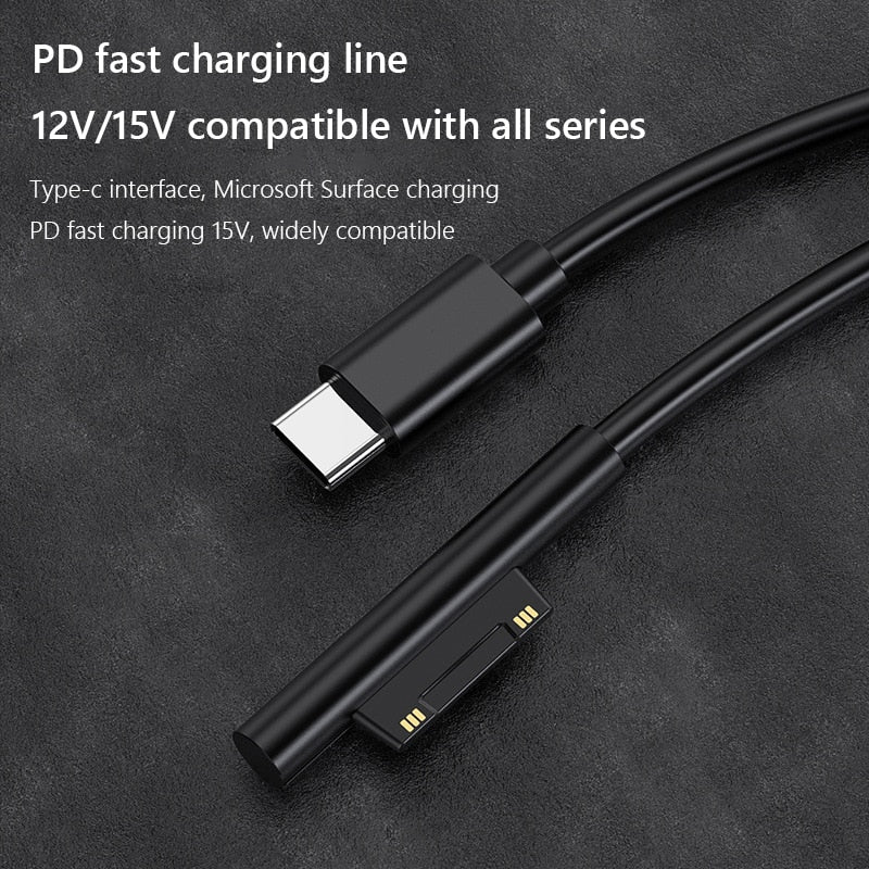 Fast Charging Cable for Microsoft Surface Pro 7/6/5/4/3 Book/Book 2
