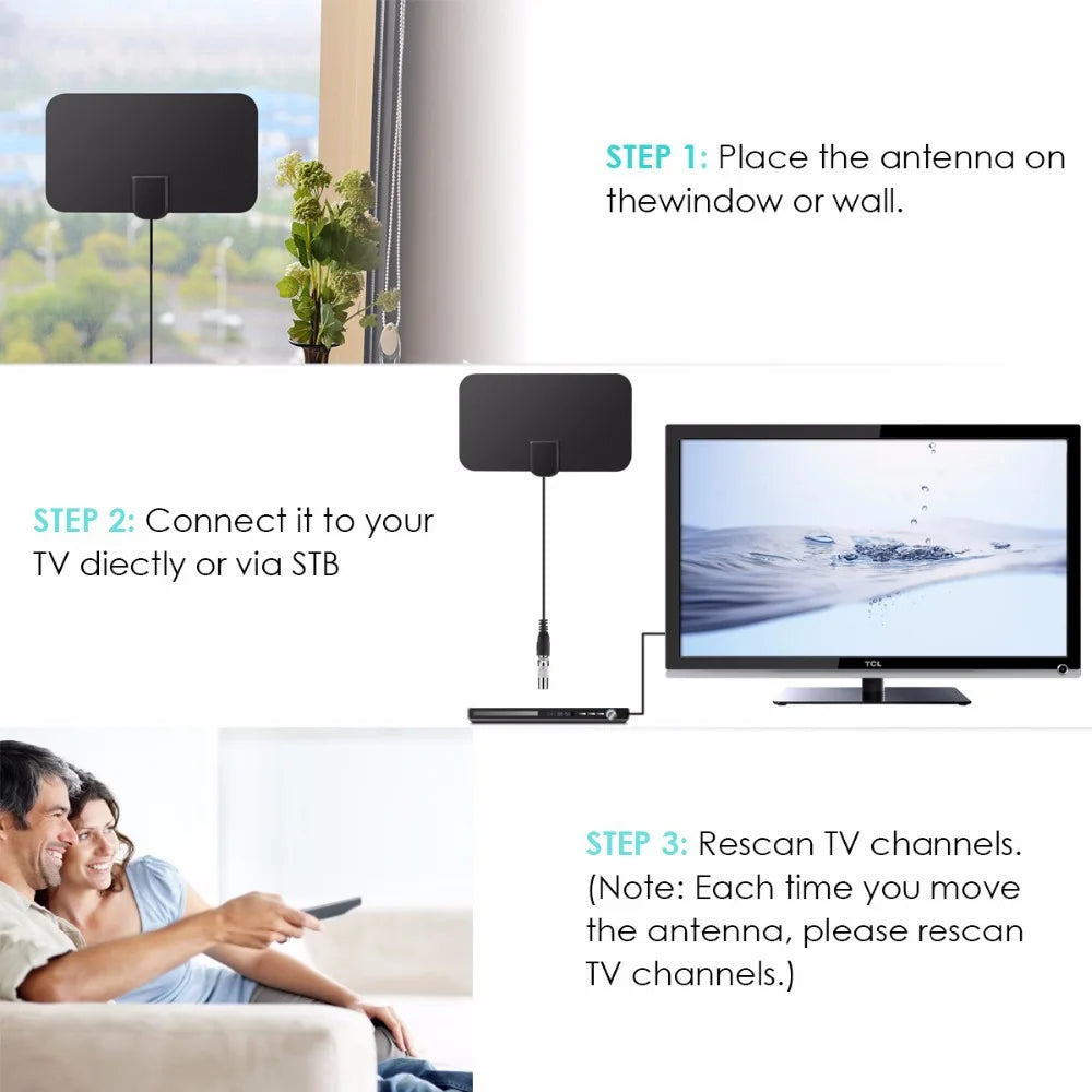4K TV Antenna For Global Digital TV 1080P DVB-T2 4000 Mile HD Booster For RV outdoor Car antenna Indoor Smart TV Signal Receiver