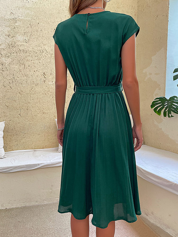 Elegant Women Summer Casual Beach Short Sleeve Sundress