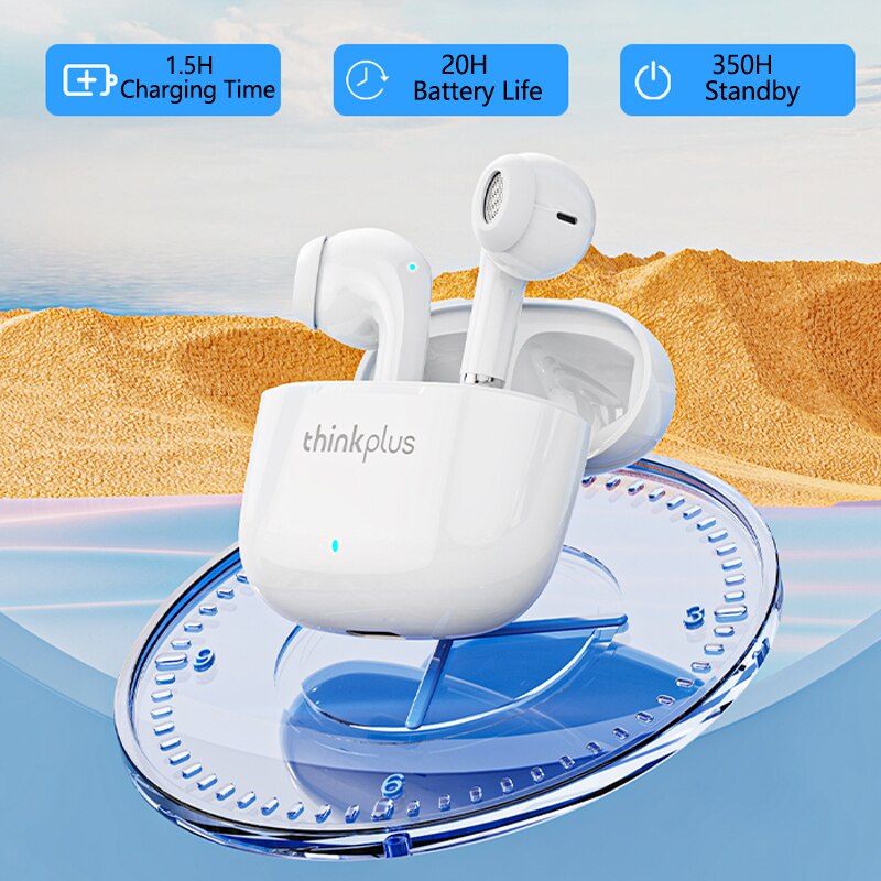 Lenovo Waterproof Earbuds with Mic Touch Control TWS Headset