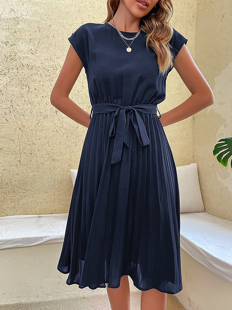 Elegant Women Summer Casual Beach Short Sleeve Sundress