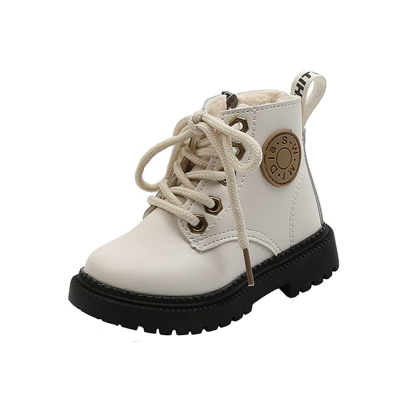 Autumn/Winter Plush Fashion Waterproof Non-slip Warm Kids Boots Shoes 21-30