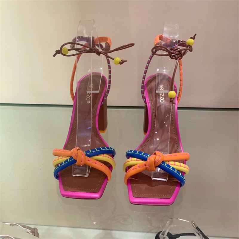 Designer Brand Women Luxury Twist Fashion Woven Sandals