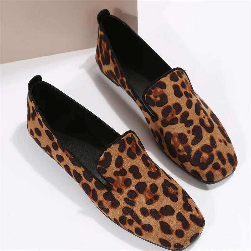 Spring and Autumn New Fashionable, Comfortable, Elegant Casual Leopard Print Wear-Resistant Single Shoes for Women
