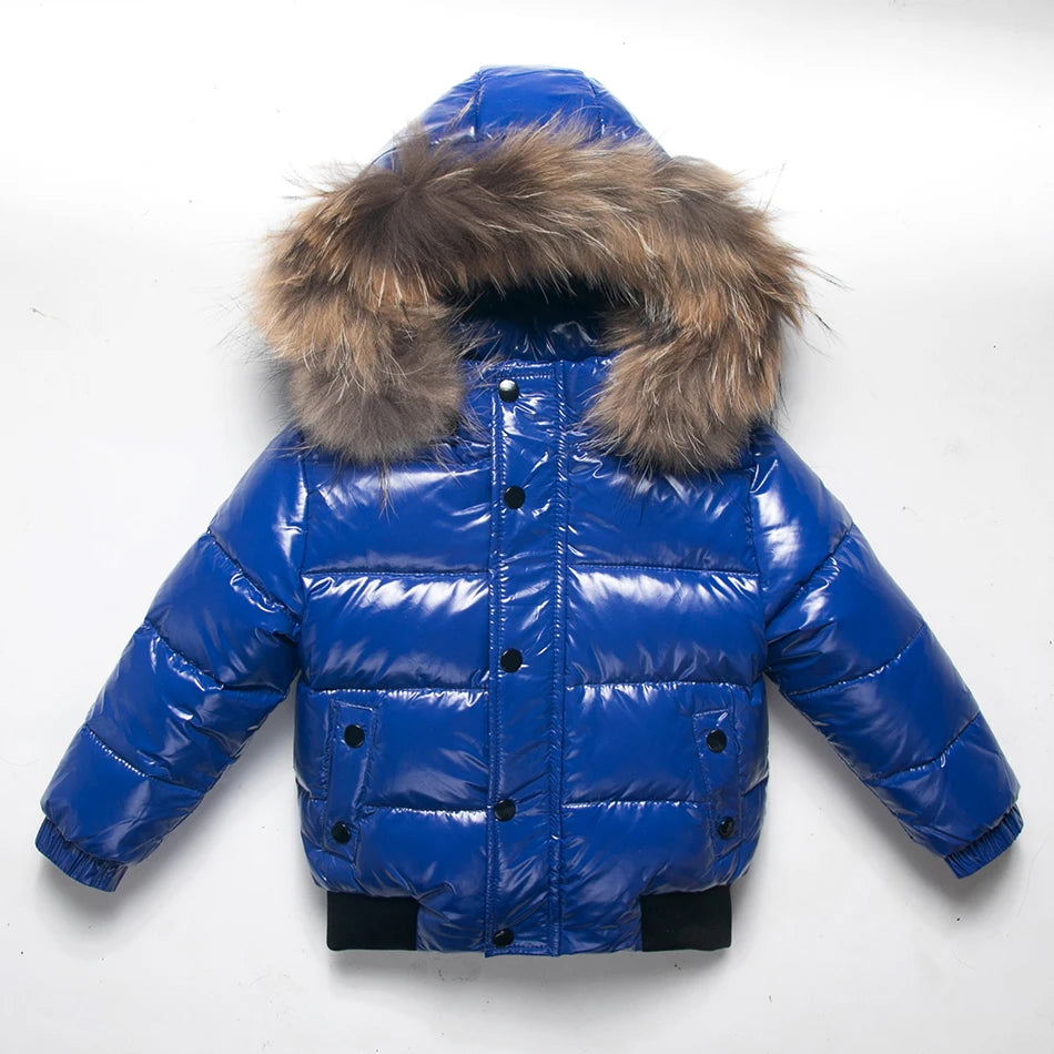 Winter Coat White Duck Down Jacket For Boys Children's Clothes Thickened Outerwear Infant With Nature Fur 2-10y Parka Kids
