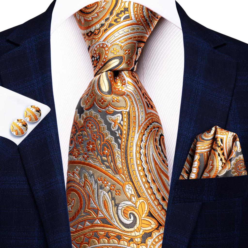 Hi-Tie Peacock Blue Novelty Design Silk Wedding Tie For Men