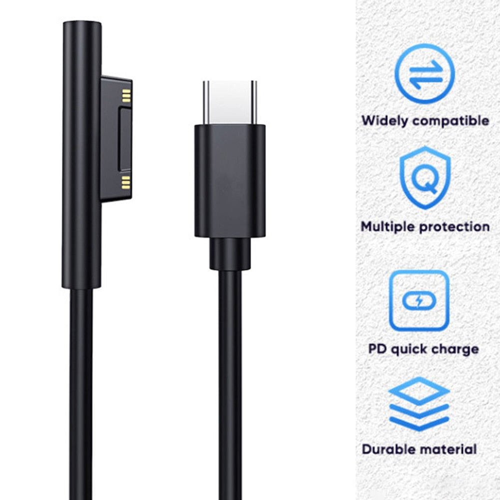Fast Charging Cable for Microsoft Surface Pro 7/6/5/4/3 Book/Book 2
