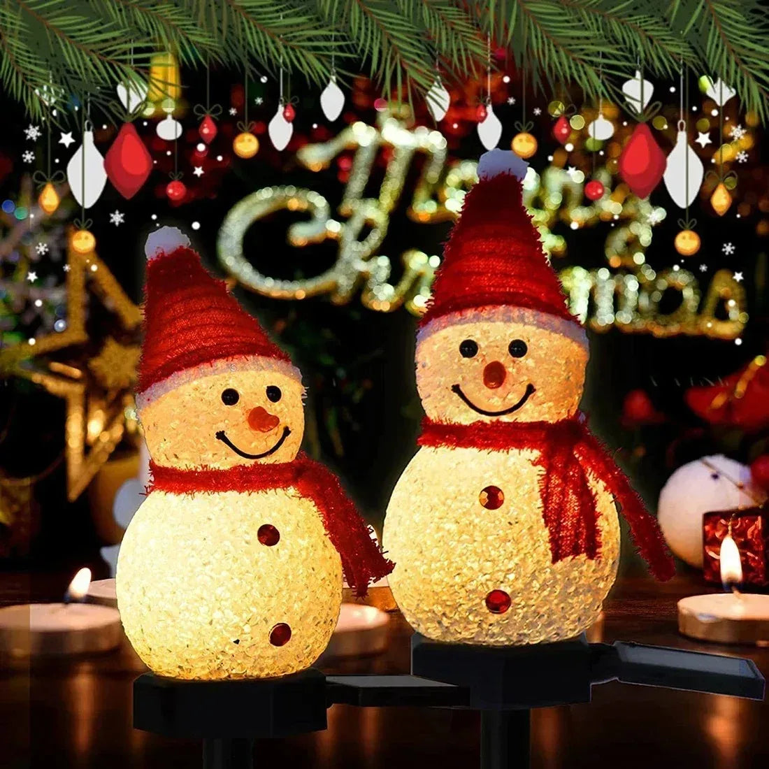 Solar 2024 Christmas Snowman Ground Plug-In Lights No Bill Outdoor Indoor Villa Lawn Garden Decorative Atmosphere Led Lights