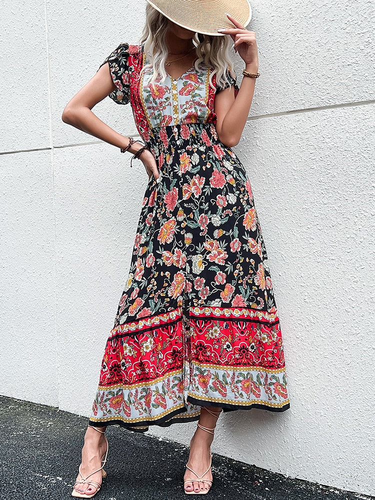 A Line Bohemian Summer Beach Dress