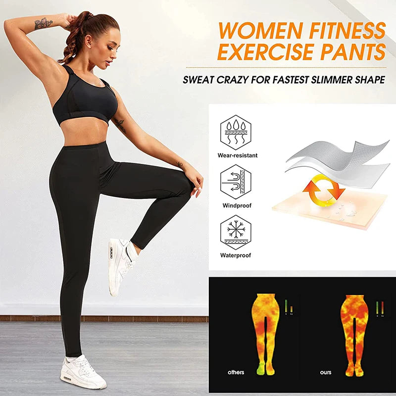 Sauna Shaper Pants For Women Weight Loss Thermal Sweat Shorts High Waist Trainer Workout Leggings Slimming Tummy Control Fitness