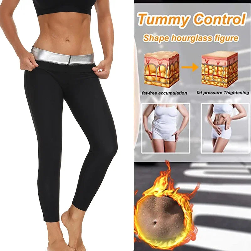 Sauna Shaper Pants For Women Weight Loss Thermal Sweat Shorts High Waist Trainer Workout Leggings Slimming Tummy Control Fitness