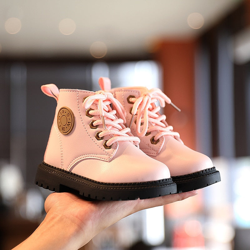 Autumn/Winter Plush Fashion Waterproof Non-slip Warm Kids Boots Shoes 21-30