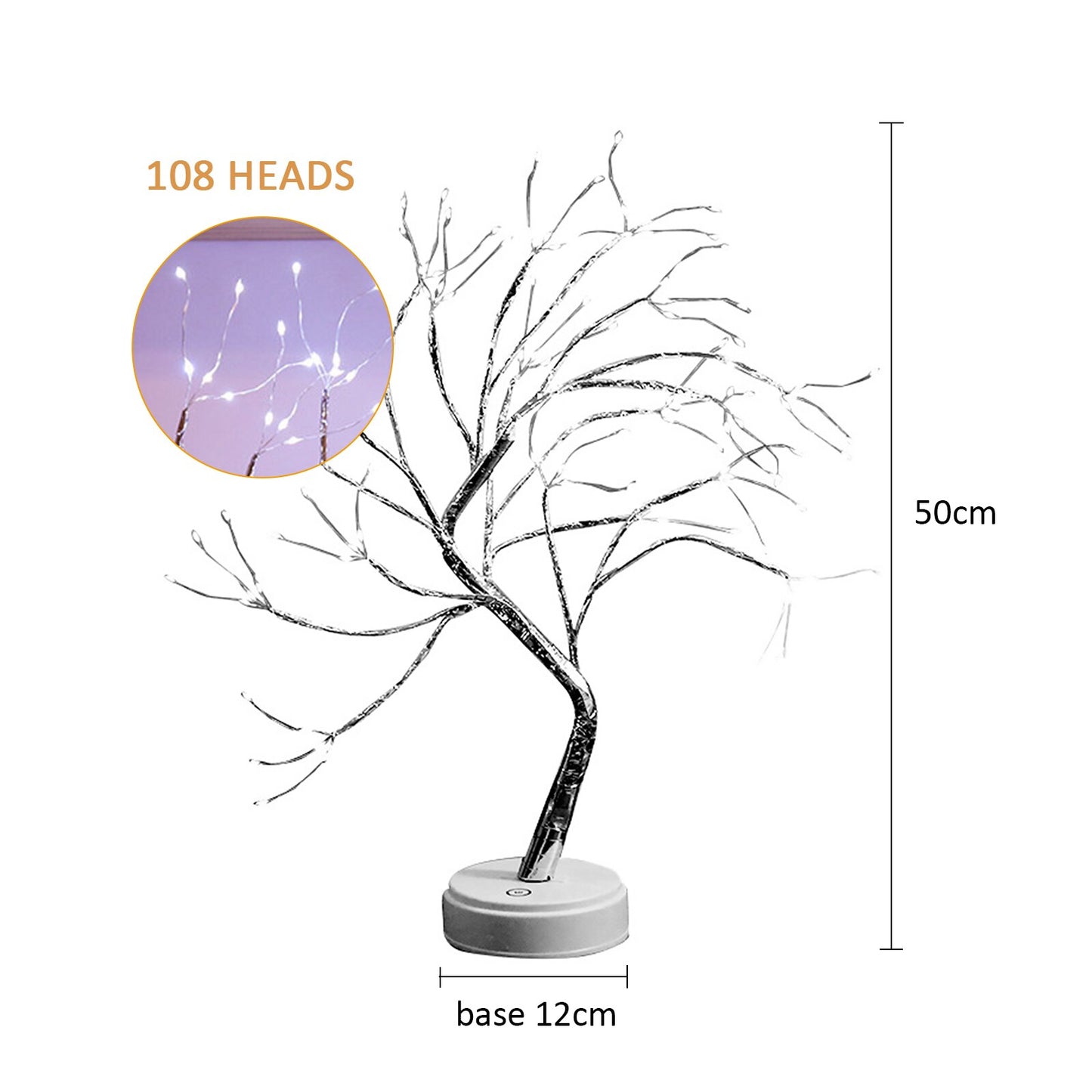 LED Night Light Tabletop Bonsai Tree Light Lamp USB or Touch Switch Copper Wire Bedside Light for Bedroom Children Home Decor