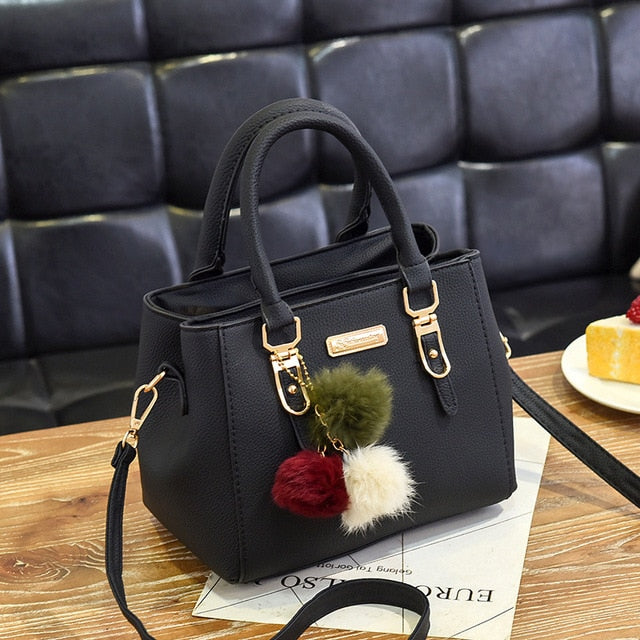 Ladies Messenger bag, hairball bags high quality bag