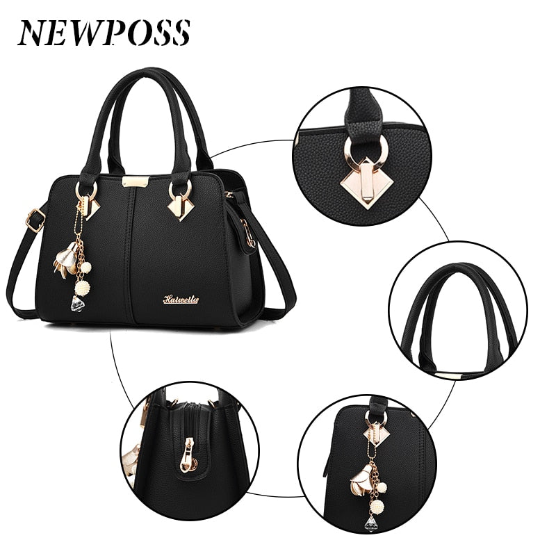 Women Leather Designer Brand Handbags Purses Shoulder Bags