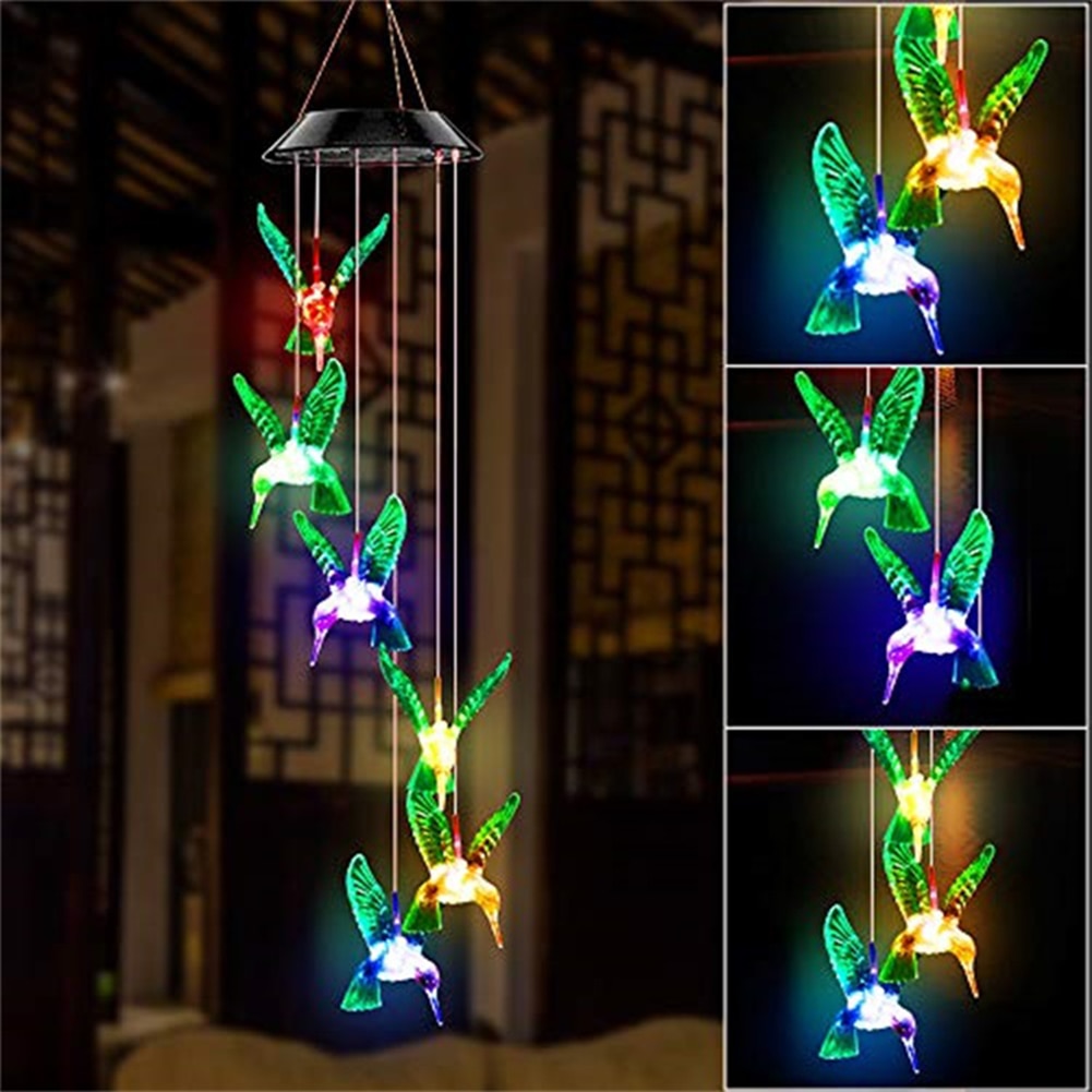 LED Colorful Waterproof Windchime Solar Light for Garden outdoor