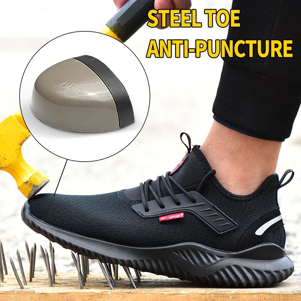 Men Safety  Puncture-Proof Work Shoes Boots Fashion Indestructible Footwear Security