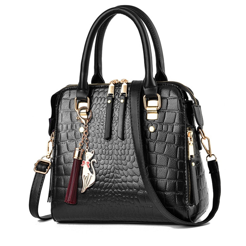 Retro Alligator Women Luxury PU Leather Handbags