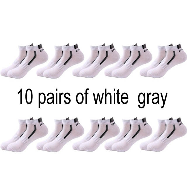 10 Pair High Quality Men Ankle Breathable Cotton Sports Socks