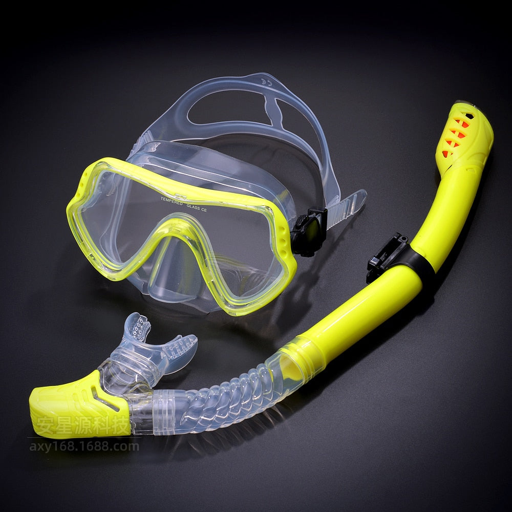 Professional Scuba Diving Adult Silicone Skirt Anti-Fog Goggles Glasses For Swimming Pools