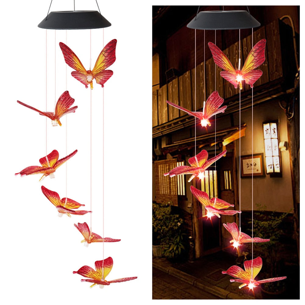 LED Colorful Waterproof Windchime Solar Light for Garden outdoor