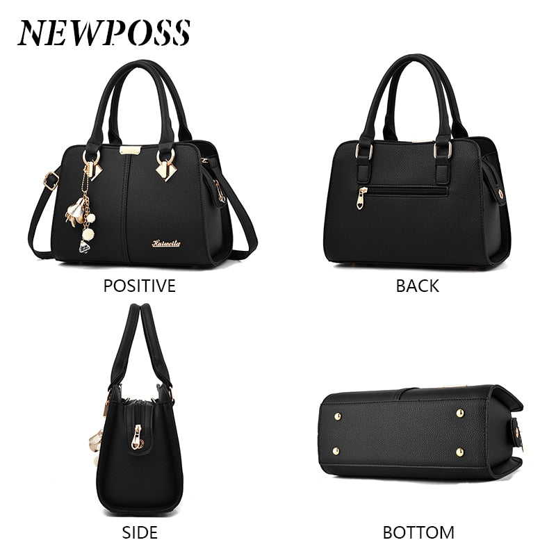 Women Leather Designer Brand Handbags Purses Shoulder Bags