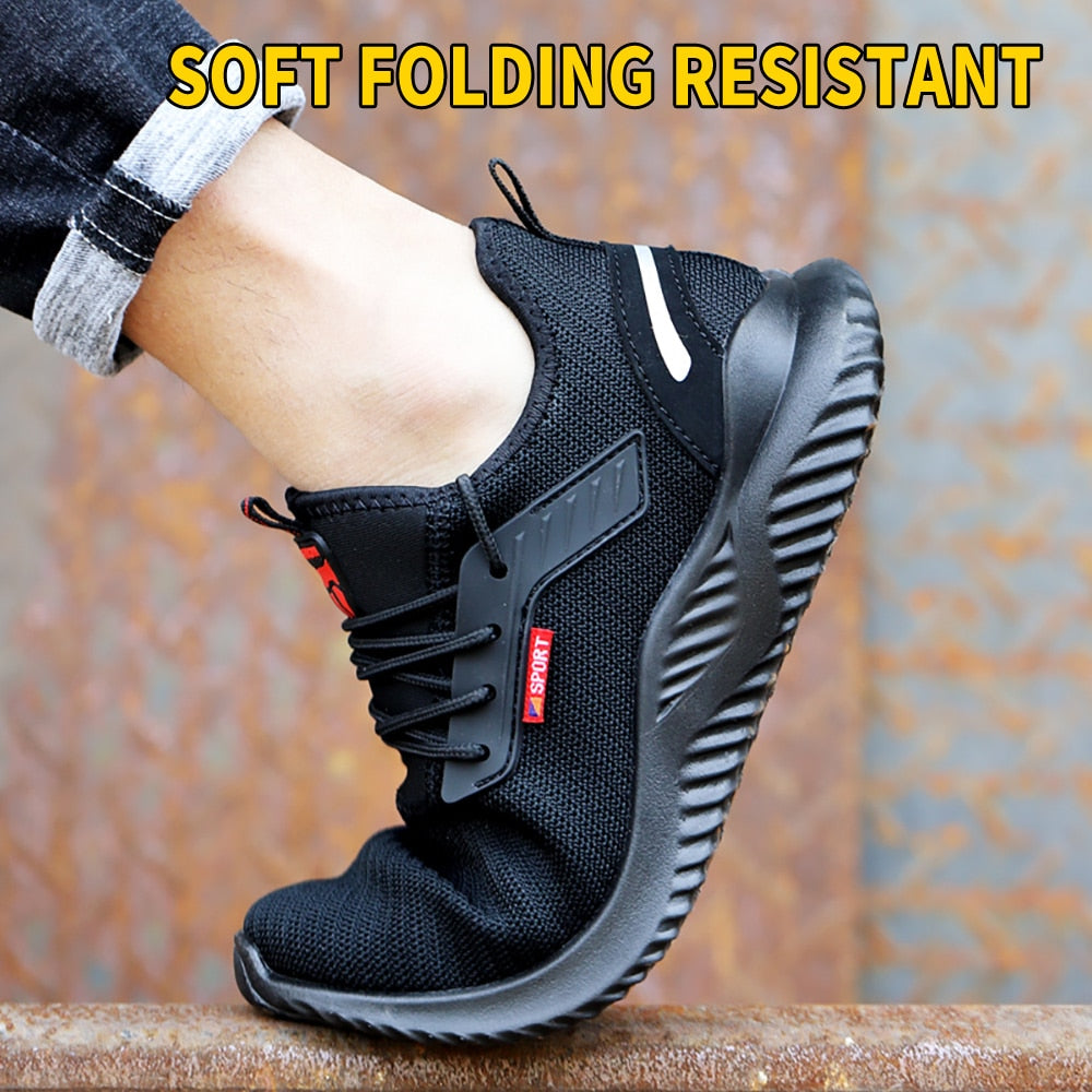 Men Safety  Puncture-Proof Work Shoes Boots Fashion Indestructible Footwear Security