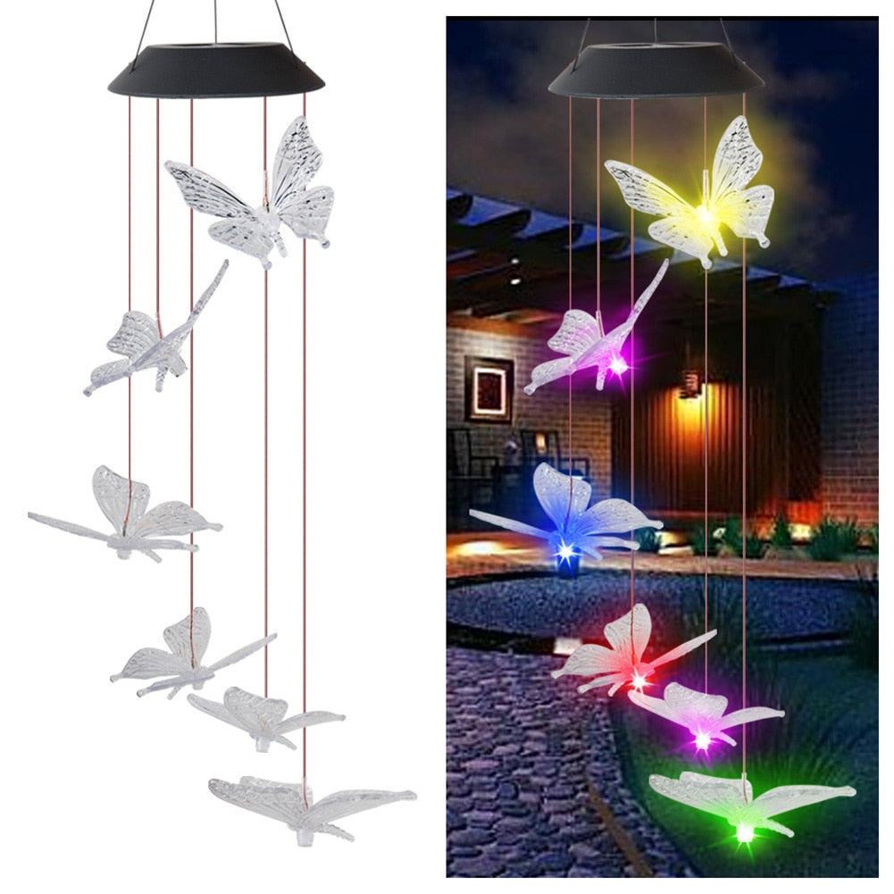 LED Colorful Waterproof Windchime Solar Light for Garden outdoor