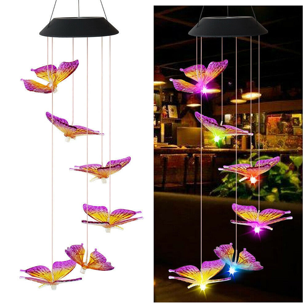 LED Colorful Waterproof Windchime Solar Light for Garden outdoor