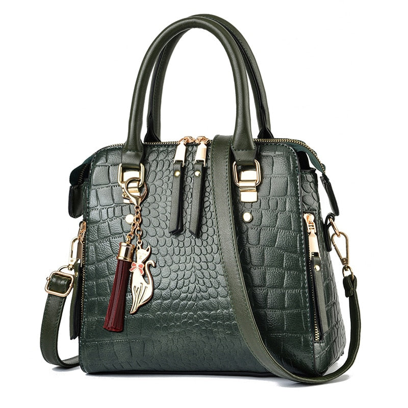 Retro Alligator Women Luxury PU Leather Handbags