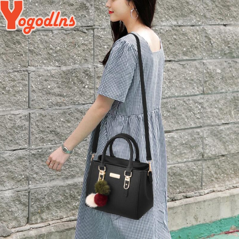 Ladies Messenger bag, hairball bags high quality bag