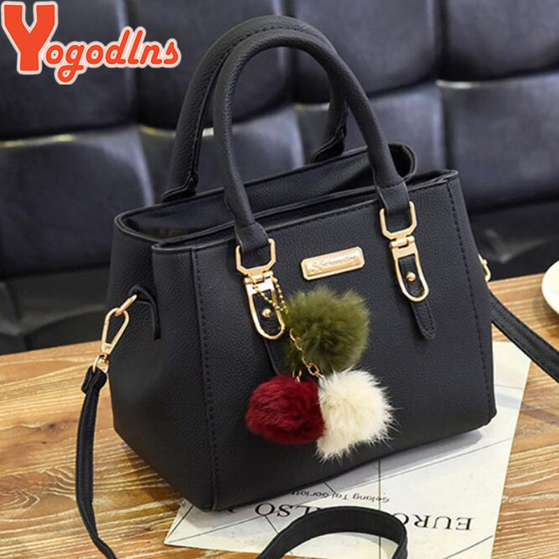 Ladies Messenger bag, hairball bags high quality bag