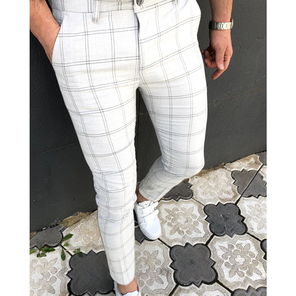 New Fashion Grey Blue Multicolor Casual Trousers Pencil Pants For Men Business