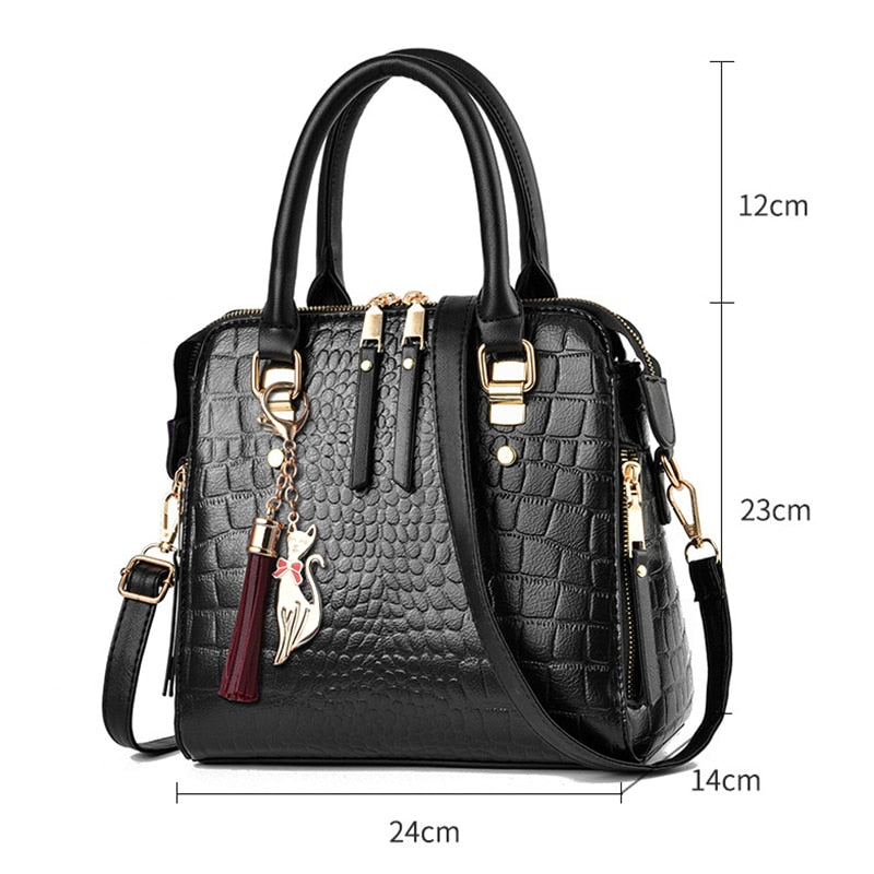 Retro Alligator Women Luxury PU Leather Handbags