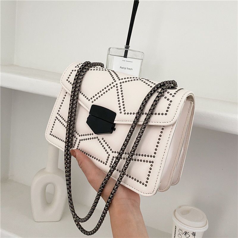 Rivet Chain Small Crossbody Messenger Luxury Hand Bags For Women