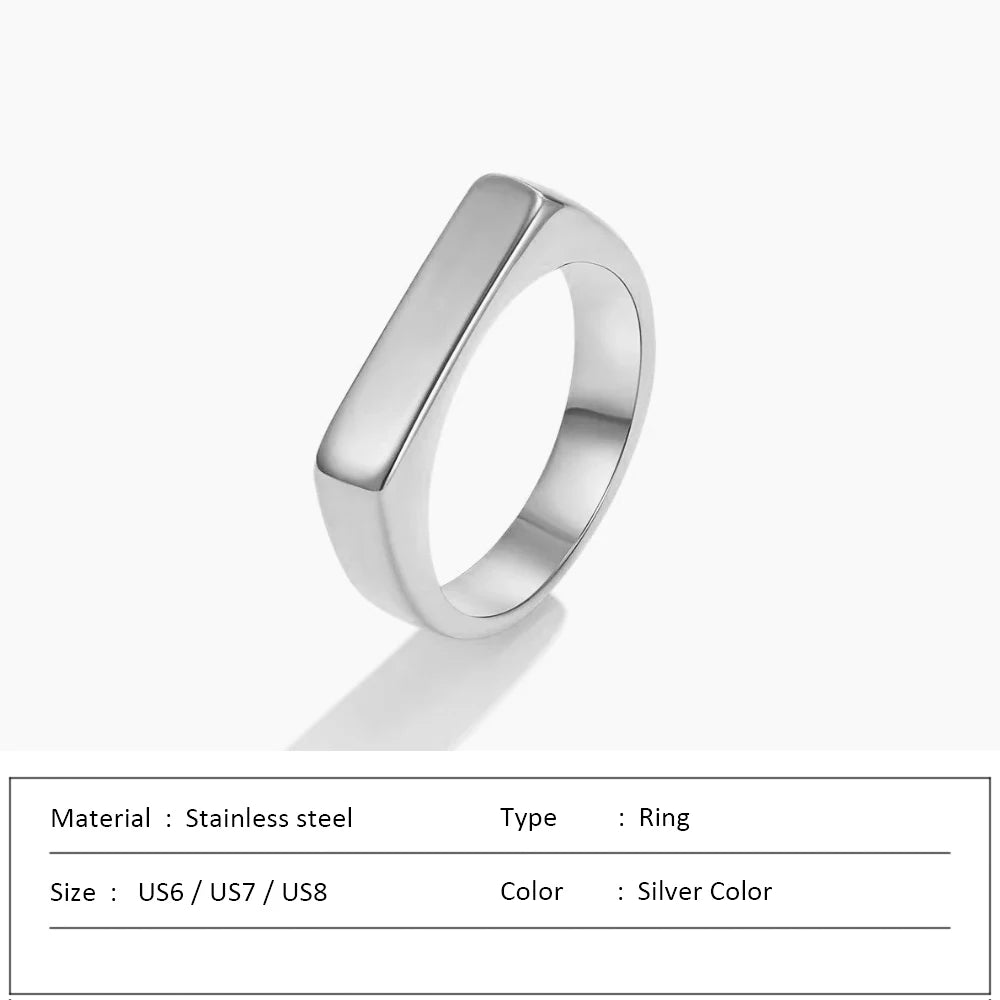 Waterproof Stainless Steel Ring for Women Non-fading Heart Ring Stylish Metal Rings Simple New Jewelry Wholesale Dropshipping