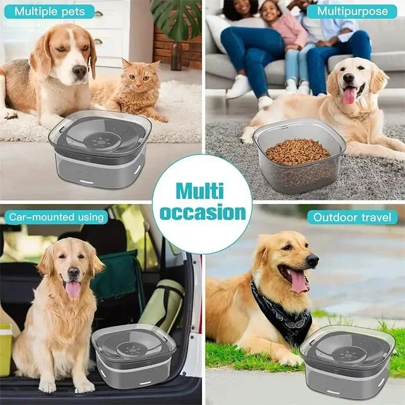 Pet Supplies Cat Water Bowl Dog Drinking Bowl Pet Floating Cat Bowl Splash-proof  Transparent Large Capacity 2L Water Dispenser