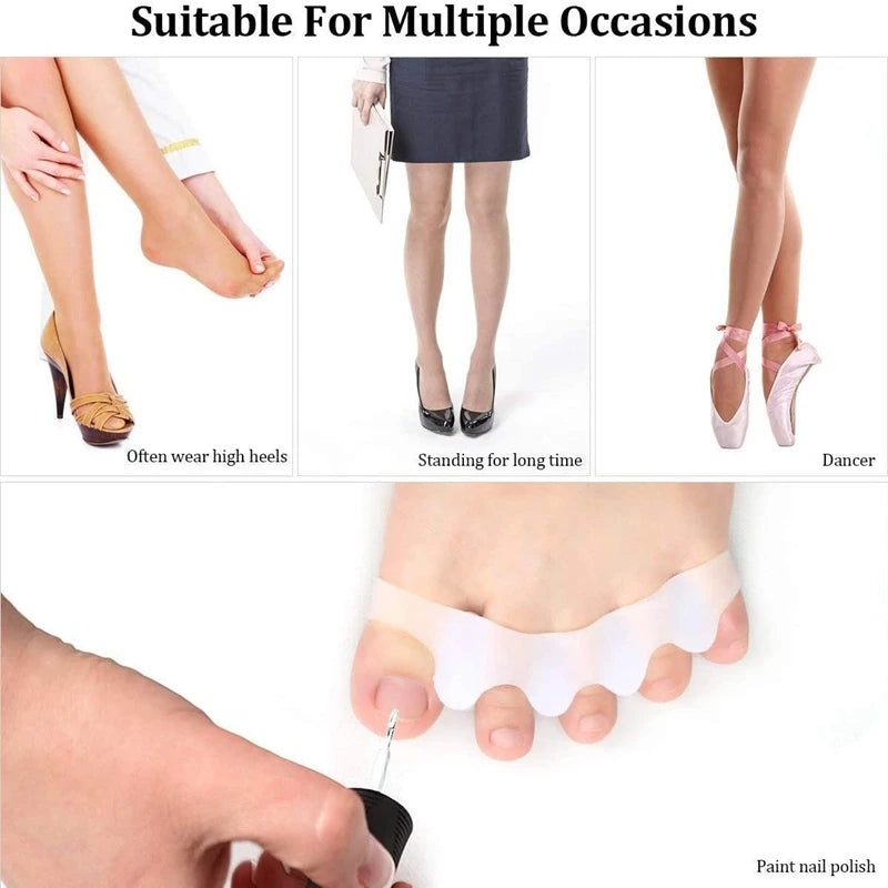 1 Pair Silicone Toe Separators Hammer Toe Bunion Gel Cushioning for Yoga Comfortable Protective Pads for Men And Women