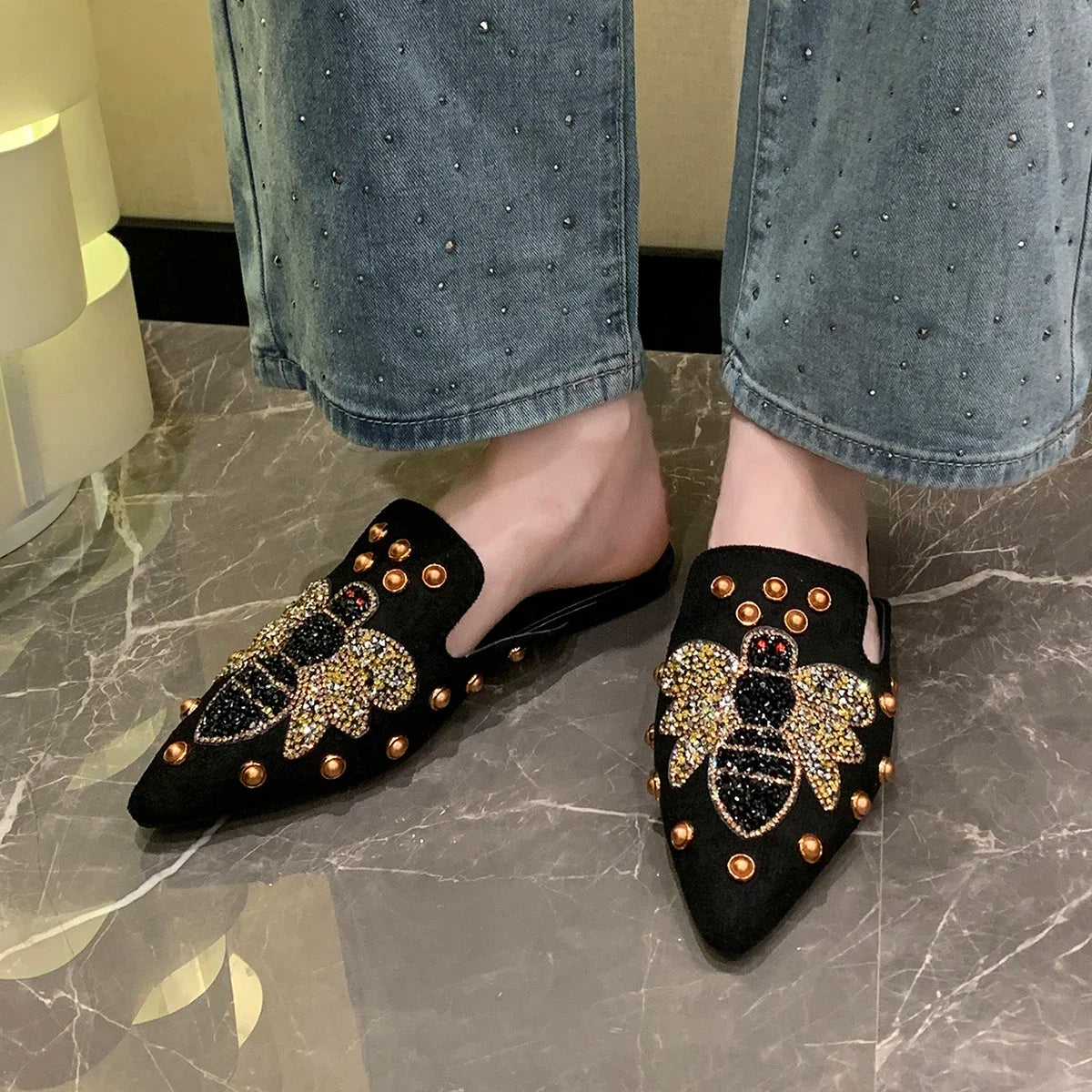 Summer Women Slippers Platform Rivets Punk Rock Leather Mules Creative Metal Fittings Casual Party Shoes Female Outdoor Slides