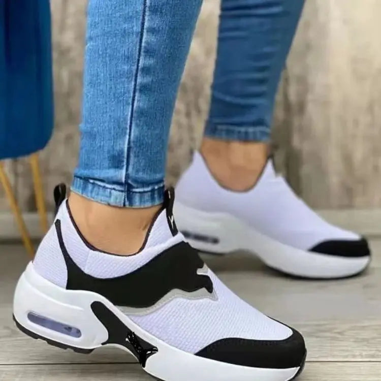 Plus Size 35-43 Shoes for Women Sneakers Slip on Comfortable Ladies Vulcanize Shoes Wedge Platform Round Head Ladies Shoes
