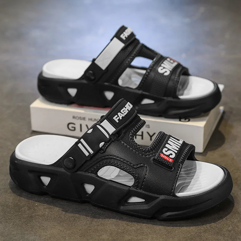 Men's Summer Outdoor Slip-Resistant Driving Dual-Purpose Beach Sandals Sports Slippers Large Size Slip-On EVA Material