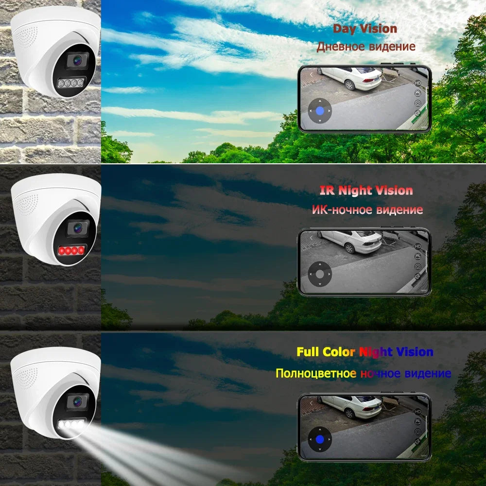 4K 8MP 5MP 4MP POE Surveillance Camera IP Onvif H.265 48V Audio Dome HD Color Night Vision CCTV Video Security Camera For NVR