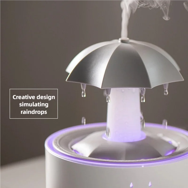 TINSOL Creative Cloud Rain Humidifier Rotating Raindrop Humidifier Smart Aroma Diffuser Remote-Controlled Night Light