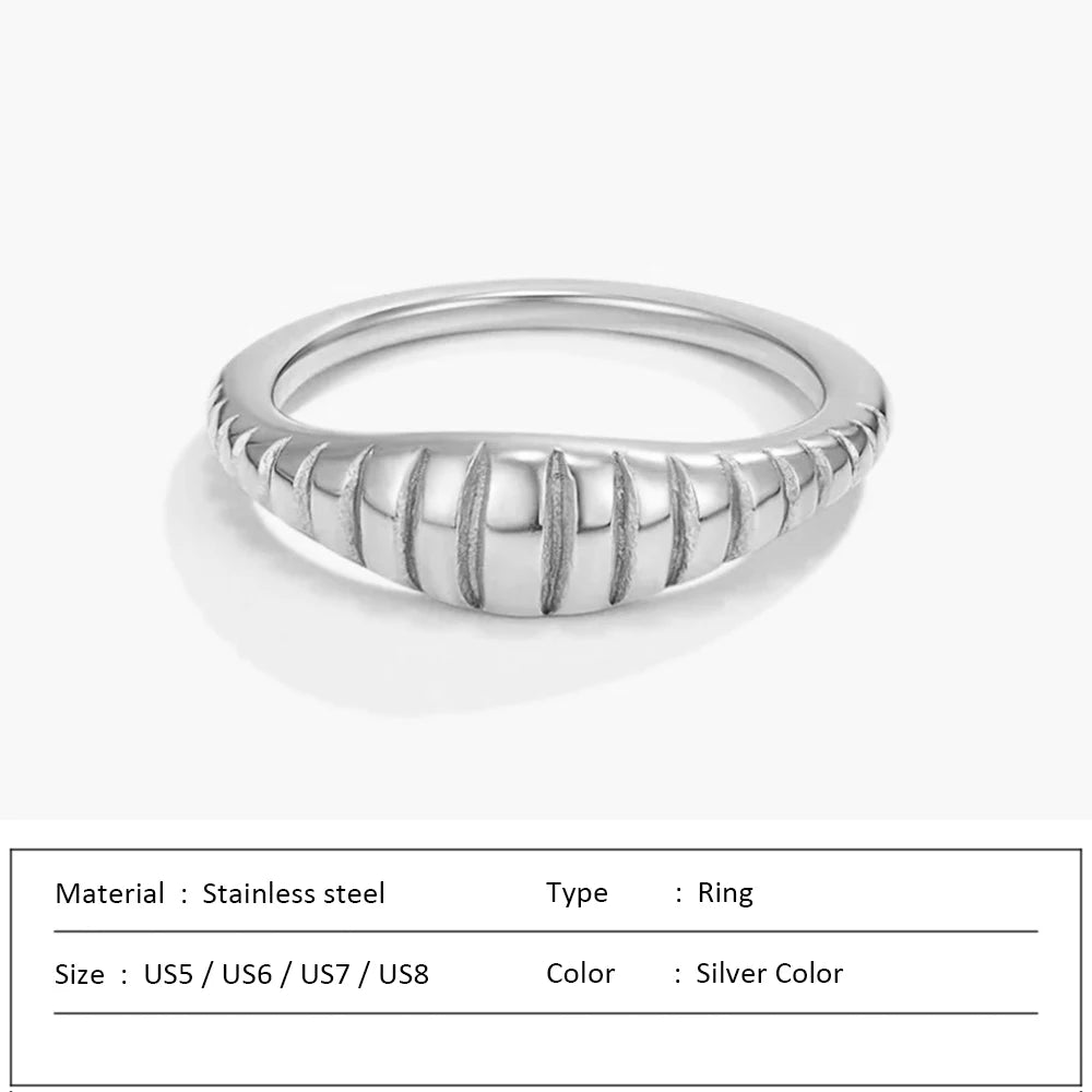 Waterproof Stainless Steel Ring for Women Non-fading Heart Ring Stylish Metal Rings Simple New Jewelry Wholesale Dropshipping