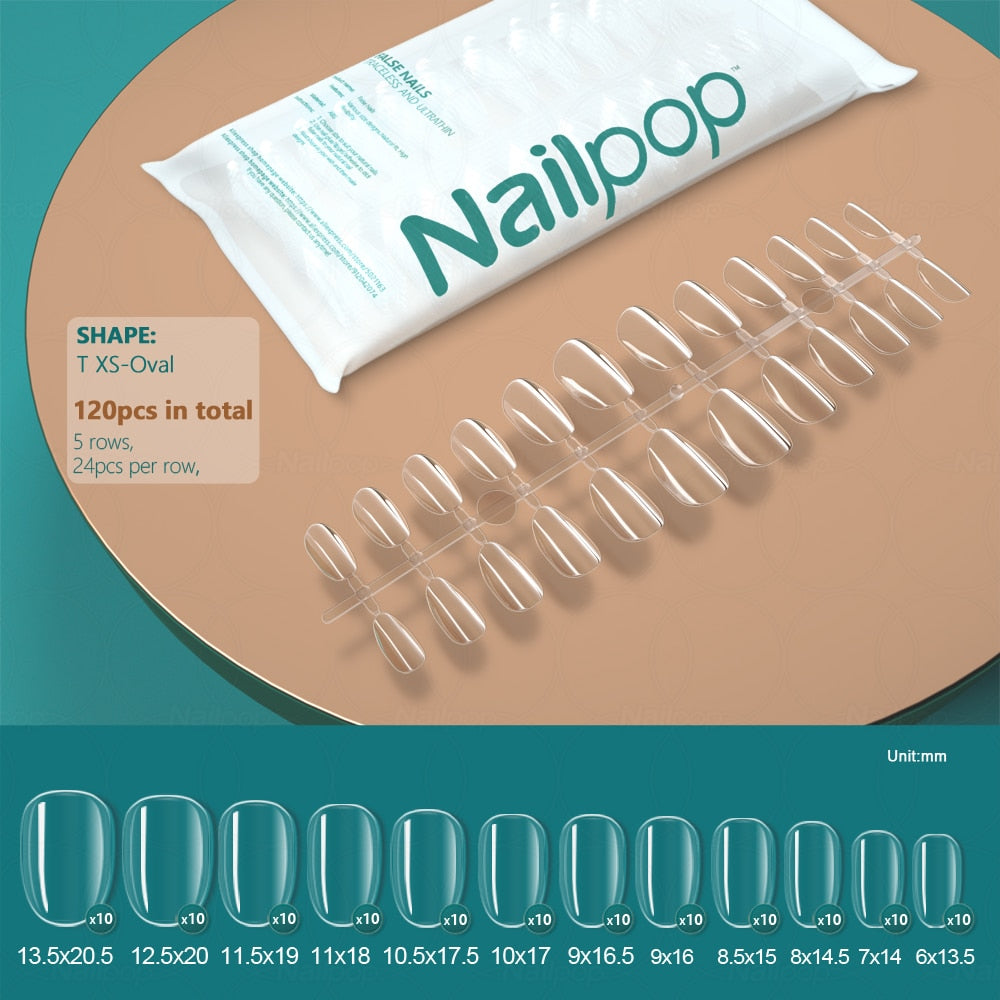 NAILPOP 120pcs False Nails Tips for Extension Manicure Tool