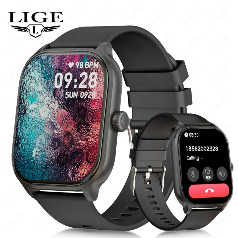 LIGE Smart Watches Women Men Bluetooth Call Sports Fitness Track Bracelet Blood Oxygen Health Monitor Smartwatch For Andriod IOS