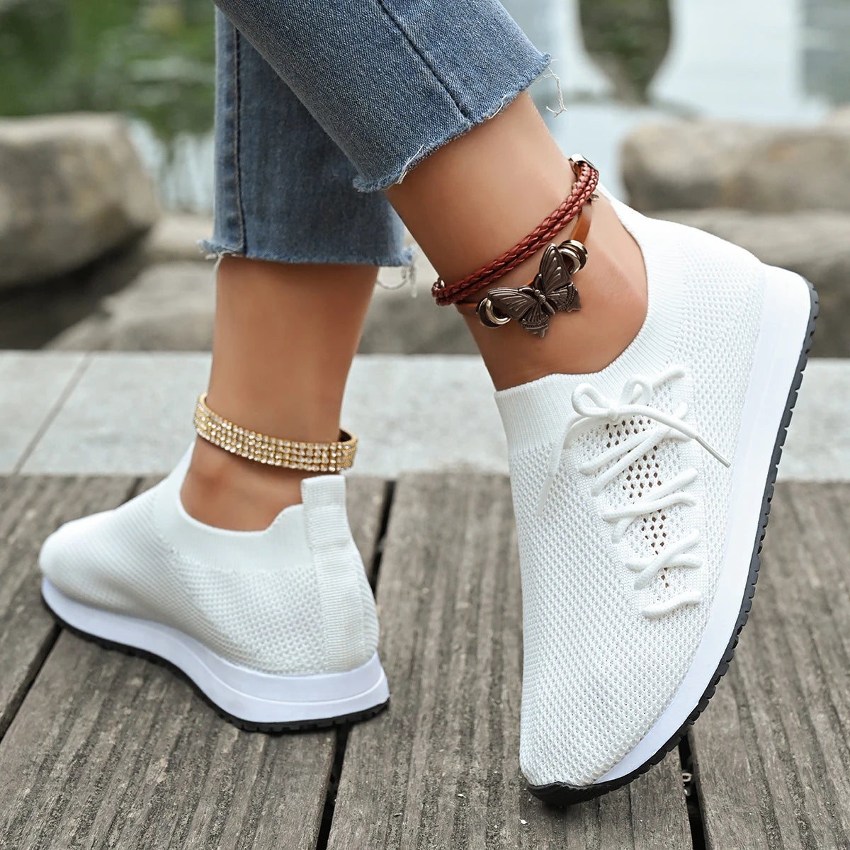 Women Casual Shoes Fashion Breathable Walking Mesh Flat Shoes Woman White Sneakers Women 2024 Tenis Feminino Female Shoes