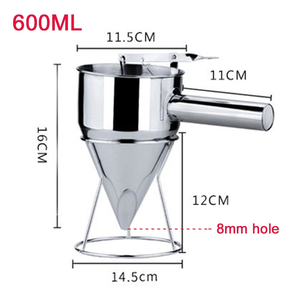 Stainless Steel Funnel Dispenser For Cupcake Pancake Batter